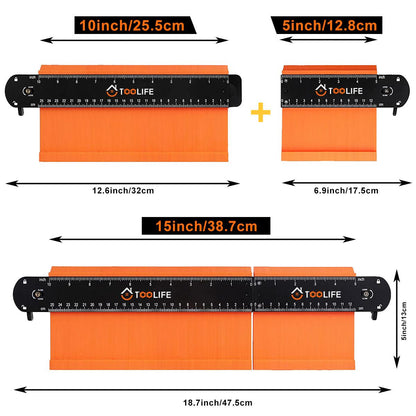 Connectable Contour Gauge 3 Sizes, Gifts for Men Husband Dad, Home Gadgets for Him Boyfriend, Woodworking Tools for Flooring DIY Tile Laying Carpenter, Man Anniversary Birthday Gift - TOOLIFE