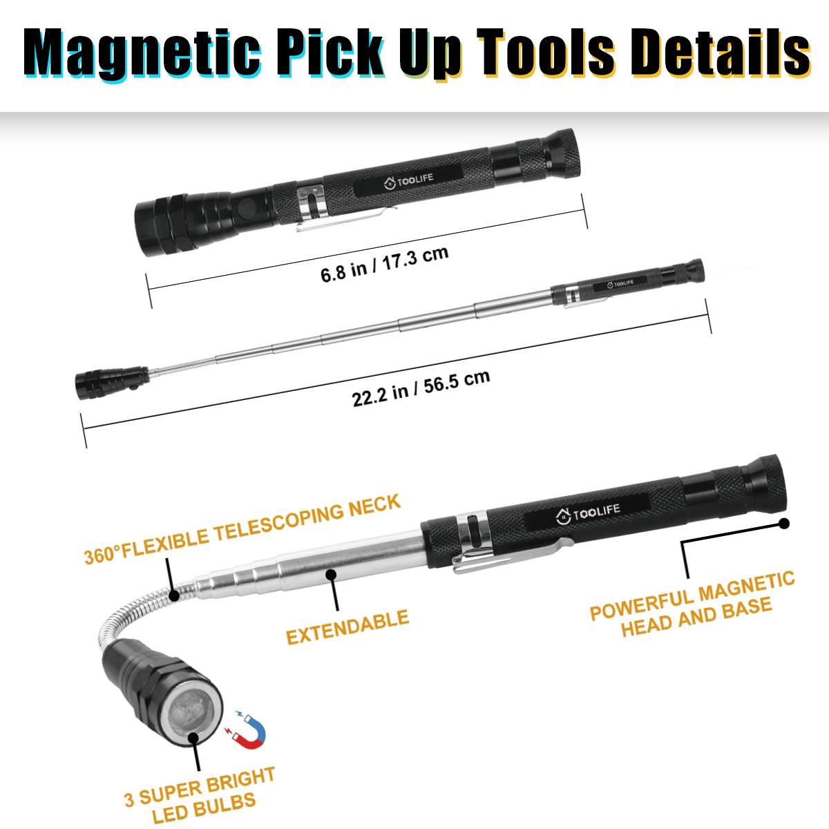 Gifts for Men, Telescoping Magnetic Pickup Tool, Men Gifts for Dad Husband, Birthday Anniversary Ideas for Boyfriend Grandpa, Cool Gadgets Tools for Car Handyman, Car Accessories - TOOLIFE